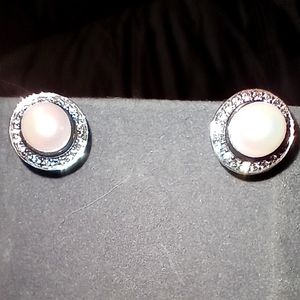 David Yurman Silver authentic pearl earrings